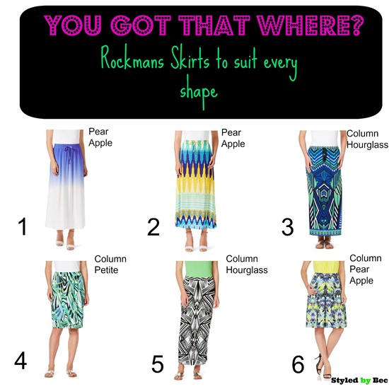 You got that WHERE? Rockmans Skirts to suit every shape - Styled By BEC