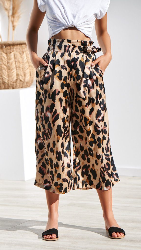 Leopard print culottes